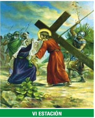 VI Estación — La Verónica limpia el rostro de Jesús